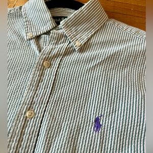 Ralph lauren 100% cotton long sleeve seersucker button down